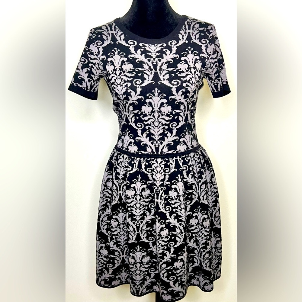 Romeo and Juliet Couture fit and flare dress 90’s style black gray whimsigoth Sm